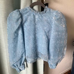 ZARA Puff Sleeve Organza Blouse